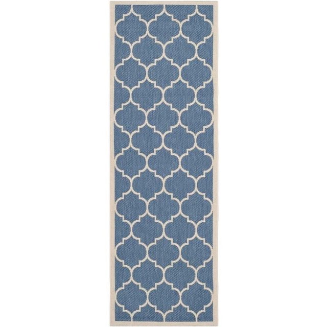 Safavieh Courtyard Blue Indoor Outdoor Rug - Runner 2'3" x 10'