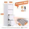 thumbnail image 2 of AOBABO 4 Drawer Vertical Metal File Cabinet w/ Lock, Fully Assembled, White, 2 of 12