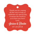 thumbnail image 1 of Darling Souvenir Custom Wedding Thank You Message Gift Tags Personalized Party Favor Hang Paper Tags-Red-100 Tags, 1 of 1
