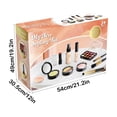 thumbnail image 2 of Makeup Toy Set For Girls With Simulation Cosmetics And Brushes 7.09X4.72X2.36In Black Plastic Pretend Play Washable Accessories Creativity Development Social Interaction Black, 2 of 6