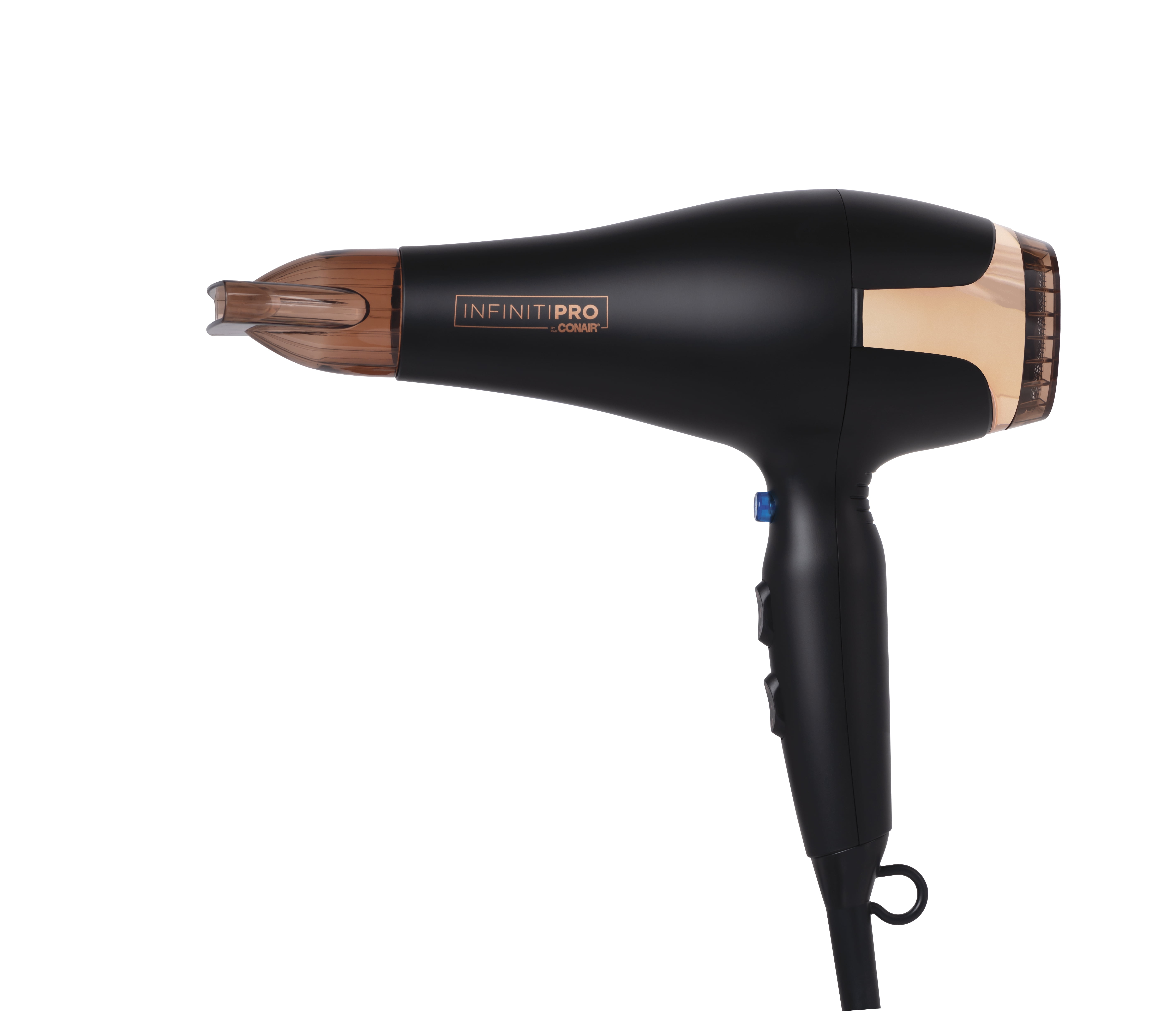 Sèche‑Cheveux 1875 W Moteur AC Professionnel InfinitiPRO par Conair, Tourmaline Céramique, Noir/Or Rose, 1 Pk