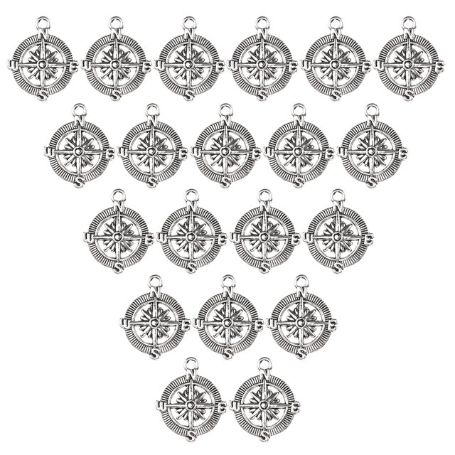 Anchor Pendant20Pcs Compass Pendant Nautical Alloy Jewelry Accessories DIY Materials Seamless Integration