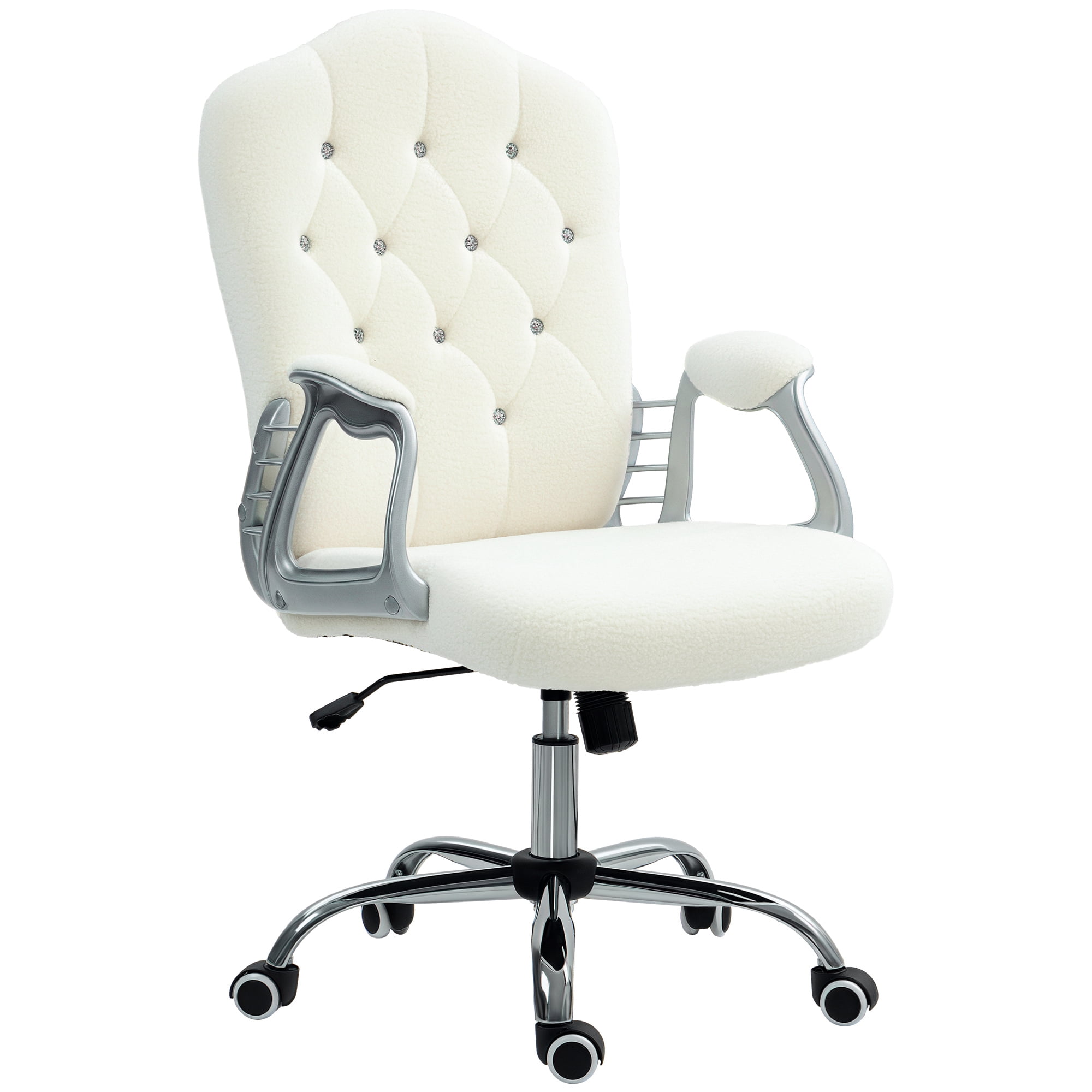 Vinsetto Tufted Office Chair with Adjustable Height Tilt Function White