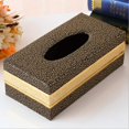thumbnail image 1 of ORUYROP Leather Tissue Box Holder-Waterproof Rectangular Tissue Box Cover Vintage Napkin Paper Holder for Home,Office&Car Decor (Black Clouds with Golden Rim), 1 of 1