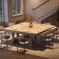 thumbnail image 4 of BeesClover Industrial Dining Table for 6-8 with 2 Drawers, 71-Inch Wood Kitchen Table with Large Tabletop & Sturdy Frame, Rectangular Dining Room Table for Dinner, Living Room, 4 of 9