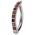 thumbnail image 1 of Hinged Clicker Belly Button Rings 14G Titanium Clear CZ Top Navel Ring Belly Piercing Jewelry 3/8", 1 of 6
