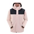 thumbnail image 3 of Sentmoon Two Piece Sets Waterproof Jackets for Men and Tops Solid Color Long Sleeve Hooded Neck Men Coat Oversized Zipper Windbreaker Clothes for Men with Pockets Fall and Winter for Commuting, 3 of 9