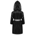 thumbnail image 2 of Doomiva Enfants Garçons Robe de Boxe Art Martial Muay Thaï Uniforme Manches Longues Kick Boxe Robe à Capuche Ensembles Noir&Argent A 6, 2 of 5