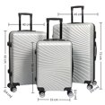 thumbnail image 4 of Ensemble de Bagages Coque Rigide en ABS 3 Pcs - Valises Argentées 20 Pouces/24 Pouces/28 Pouces avec Roues Pivotantes, Résistant aux Rayures, Serrure TSA, Design Emboîtable, 4 of 4
