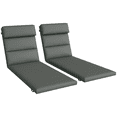 thumbnail image 1 of Outsunny Outdoor Lounge Chair Cushions with Back Ties, Set of 2, Grey, 1 of 10
