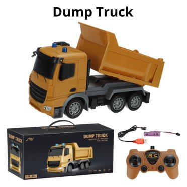 Bestgoods 1 24 Remote Controls Construction Dump Truck for Boys Kids 6CH Engineering Vehicle RC Trucks Mixer Tanker Crane Construction Truck with Lights