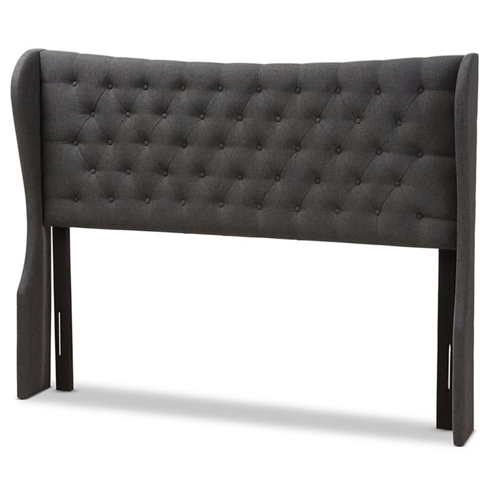 Baxton Studio Cadence Queen Tête de Lit à Panneaux Ailés en Gris Foncé