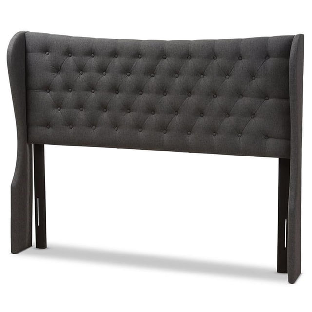 Baxton Studio Cadence Queen Tête de Lit à Panneaux Ailés en Gris Foncé