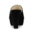 thumbnail image 2 of BLISSFUL STEP Women's Shoes Chunky Platform Open Toe Slides Block Heel Sandals Black 7.5, 2 of 8