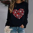 thumbnail image 1 of Styesk Chandails à Manches Longues pour Femmes, Imprimé de Cœur, Hauts de Sortie, T-Shirts Confortables et Doux à Col Rond, Chandail à Enfiler, Mode, Ample, Léger, Chandail en Molleton, Graphique de la Saint-Valentin, Hauts Décontractés, 1 of 3