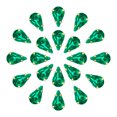 thumbnail image 1 of Unique Bargains 20Pack Teardrop Sew on Rhinestone - 8x5mm Glass Teardrop Crystal Rhinestones in Gold Prong Setting (Green), 1 of 7