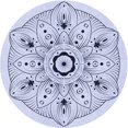thumbnail image 1 of Ahgly Company Tapis d'Intérieur Ronds Lavables à la Machine, Style Transitionnel, Bleu Lavande, Tapis de Zone, 6 Pieds Rond, 1 of 7