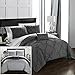 thumbnail image 3 of Chic Home Jacky Ensemble de Literie Réversible 4 Pcs avec Couette, Grand Lit/Grand, Gris, 3 of 4