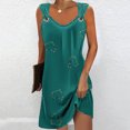 thumbnail image 2 of Penkiiy Robes de Printemps pour Femmes 2024 Décontractées Imprimées Amples Couleur Unie Col Rond Tempérament Élégantes Robes Dos Nu L Vert, 2 of 5