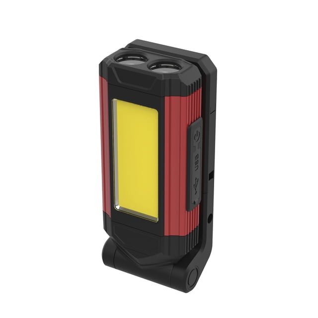 Graflsoa Portable COB LED Work Light with Magnetic Hook, USB Rechargeable, 5 Lighting Modes, Waterproof Design for Indoor/Outdoor Use, Red/Silver/Black Options