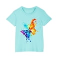 thumbnail image 1 of Shorts pour Filles, Cadeaux pour Tout-Petites Filles, T-Shirt en Coton pour Tout-Petits Garçons Filles Mignon à Col Rond Imprimé Tee à Manches Courtes Haut, Robe à Manches Courtes, Cadeaux pour Tout-Petites Filles, 1 of 5