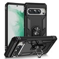 thumbnail image 1 of For Google Pixel 10 /10 Pro Case,Heavy Duty Shockproof Body Phone Cover Built in Metal Rotated Magnetic Ring Holder Kickstand,Dual Layer Military-Grade Drop protection,Black, 1 of 7