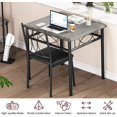 thumbnail image 1 of Royalbelle Dining Table Set for 2,Rectangle Dining Table and Chairs Set of 2,3-Piece Farmhouse Kitchen Table Set,Space Saving Dining Table for Apartment Small Spaces,Grey, 1 of 5