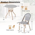 thumbnail image 3 of Gymax Ensemble Bistro Français 3 Pcs Table et Chaises d'Extérieur en Osier Table Ronde et 2 Chaises de Salle à Manger, 3 of 10