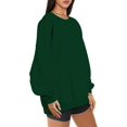 thumbnail image 3 of ORUYROP Chandails en Molleton Surdimensionnés pour Femmes Manches Longues Col Rond Chandail Décontracté Ample Couleur Unie Polaire Tops Pulls, 3 of 7