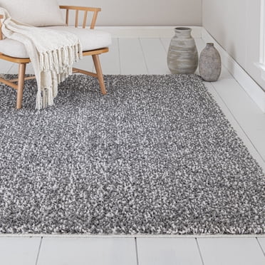 Empire Noodle Shag grey 5'x7' indoor area rug