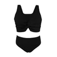 thumbnail image 4 of Girls Two Piece Swimsuit Set Knotted Color-Block Crop Top & Shorts in Mint Green Size 3-12 Years, 4 of 4