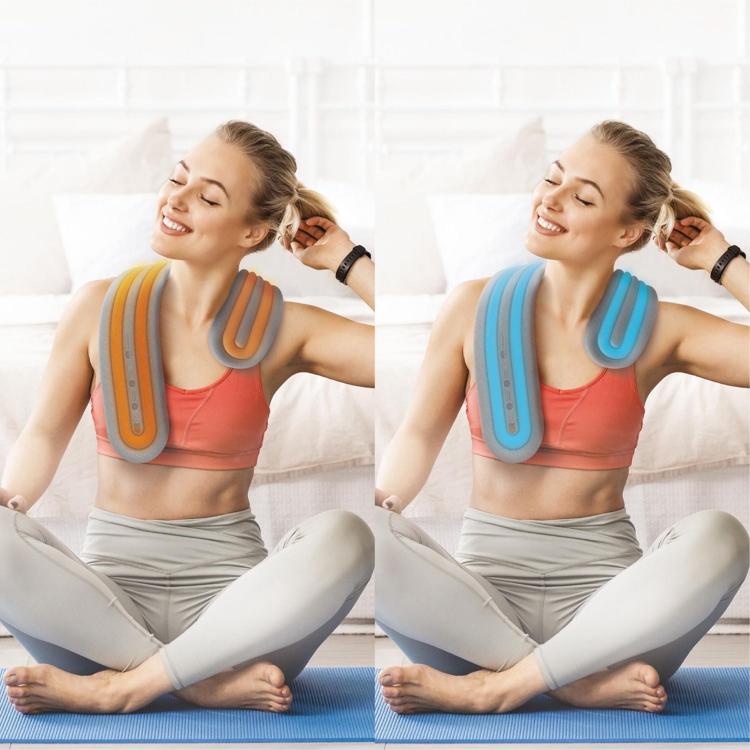 Enveloppement corporel chaud et froid Sharper Image, tissu doux à double intensité pour le cou, les épaules, les jambes et les bras
