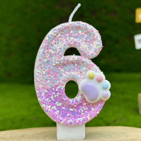 Dog Paw Birthday Number Candles For Cake Decoration Dog Paw Number Candle Dog Themed Birthday Cake Topper For Party Decorations Favors Supplies