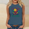 thumbnail image 2 of Débardeur pour Femmes Mode Décontractée Blouses Imprimées Baseball Col Rond T-Shirt Sans Manches, 2 of 4