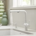 thumbnail image 4 of Linus Low Arc Pull-Out Dual-Spray Kitchen Faucet - White, 4 of 5