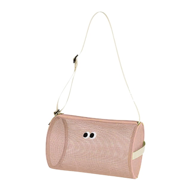 Swimming Bag Large Capacity Beach Bag Mesh Breathable Shoulder Cylindrical Travel Bag