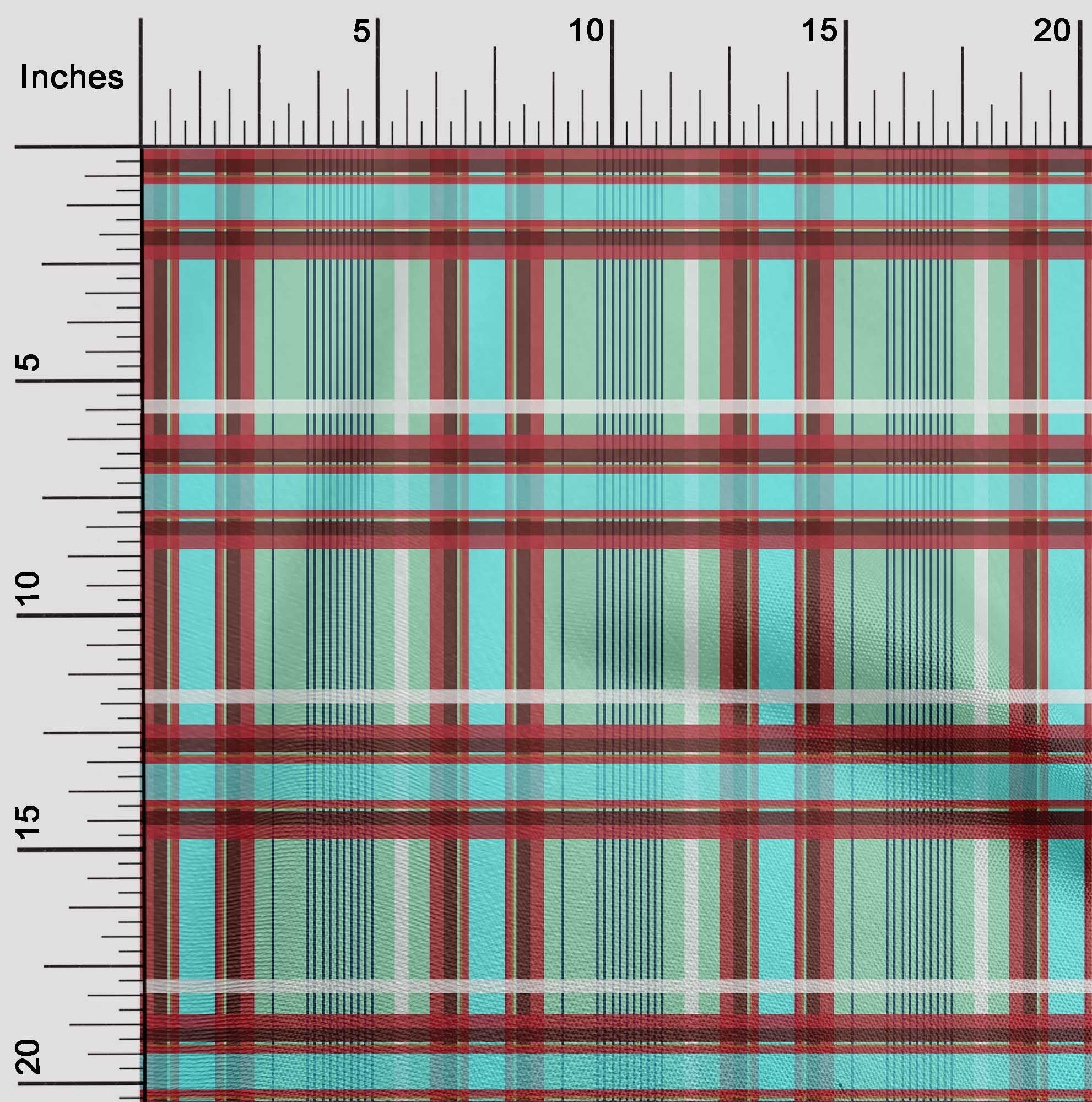 oneOone Silk Tabby Fabric Madras Check Printed Fabric 1 Yard 42 Inch Wide