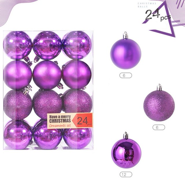 Christmas Decorative Balls Christmas Tree Hanging Christmas Ball Hanging Decorations 24PCS(Red)