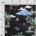 thumbnail image 2 of oneOone Rayon Black Fabric Tropical Beach Craft Projects Decor Fabric Printed By The Yard 56 Inch Wide, 2 of 4