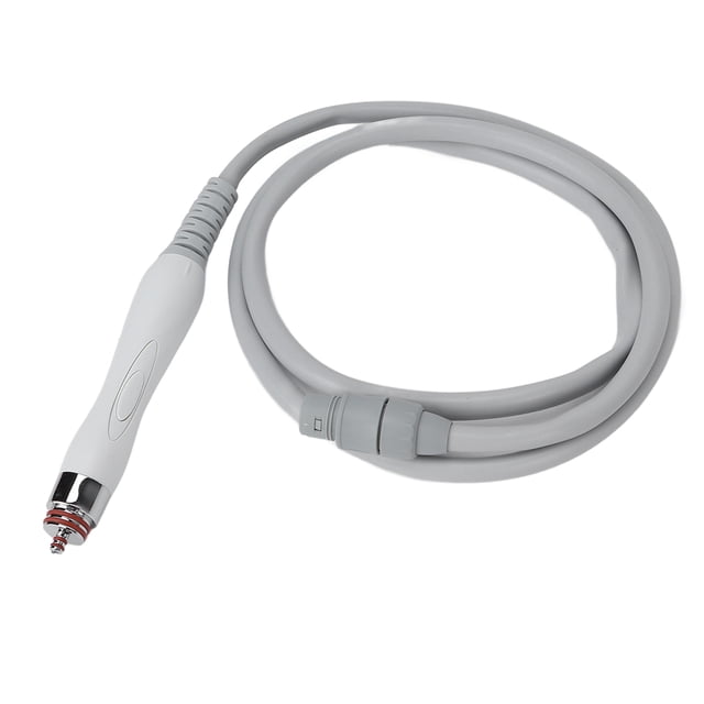 QIILU Hydrogen Oxygen Machine Facial Cleansing Probe, a professional portable beauty machine replacement head. The image shows a compact, lightweight probe with a sleek white handle and attached flexible gray cable. Designed for deep skin cleansing, it removes blackheads, facial oil, and dirt while unclogging pores. Made of durable ABS material, it is eco-friendly and suitable for beauty salons.