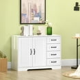 thumbnail image 2 of HOMCOM Buffet Moderne Armoire de Rangement, Placard d'Accent Autoportant Blanc, 2 of 10