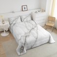 thumbnail image 4 of Marble Bedding Set Stone Pattern Comforter Set White Grey Marble Print Quilt Retro Style Artwork Design Bedding Comforter Sets Full Size For Kids Teens Bedroom Decor,Gray, 4 of 7