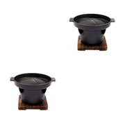 Ruiboury Sleek and Practical BBQ Grill Lightweight Triangular Furnace for Tailgating and Barbecues Small 2Set