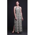 thumbnail image 2 of Bimba Floral Ladies Crew Neck Waist String Print Maxi Dress with Side Slits Summer Wear-X-Large, 2 of 6