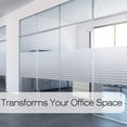 thumbnail image 3 of Window Film Static Cling UV Protection Window Privacy Film Non Adhesive Window Cling for Home Office Meeting Room, Frosted Stripe, 3 of 9