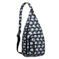 thumbnail image 1 of Shark Week Special Sling Backpack - Multiple Shark Species Educational Print, 1 of 4