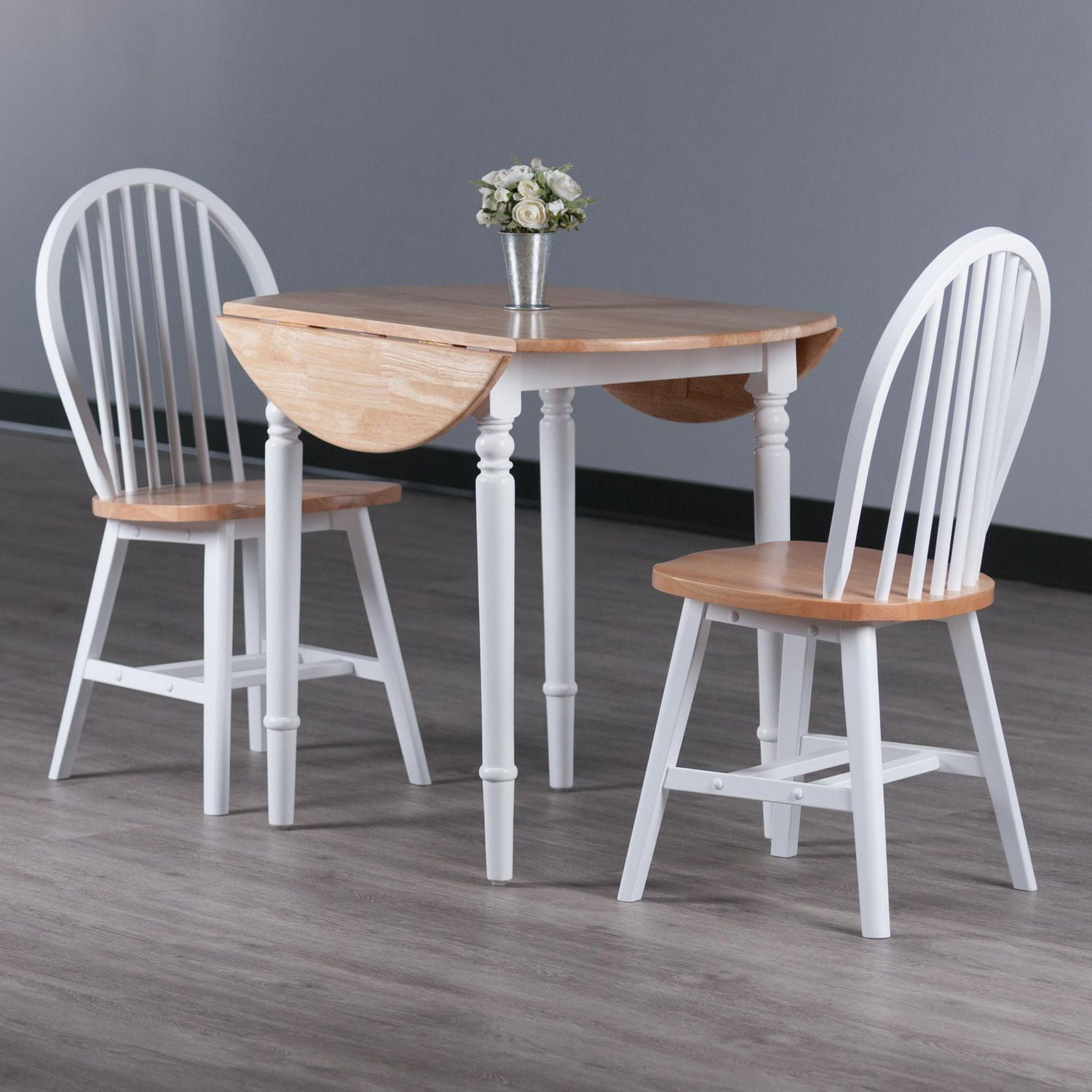 Table de salle à manger à abattant Sorella 3 pièces avec chaises