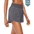 thumbnail image 2 of Shorts de Course pour Femmes avec Poches Zippées, Taille Haute, Shorts d'Entraînement Athlétiques pour le Gym, Shorts de Tennis, Shorts de Course, 2 of 7