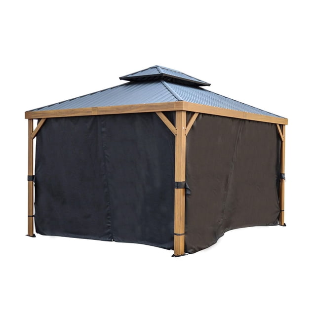 Yosemite 10 ft x 12 ft Black Polyester Curtains