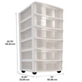 thumbnail image 2 of Gracious Living 6 Drawer Cart White with Clear Drawers, 2 of 6